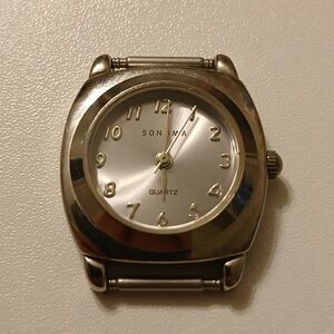 Vintage Sonoma Women Silver Tone Minimalist Round Dial Watch Case Japan Movt